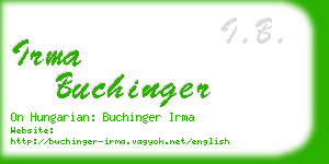 irma buchinger business card